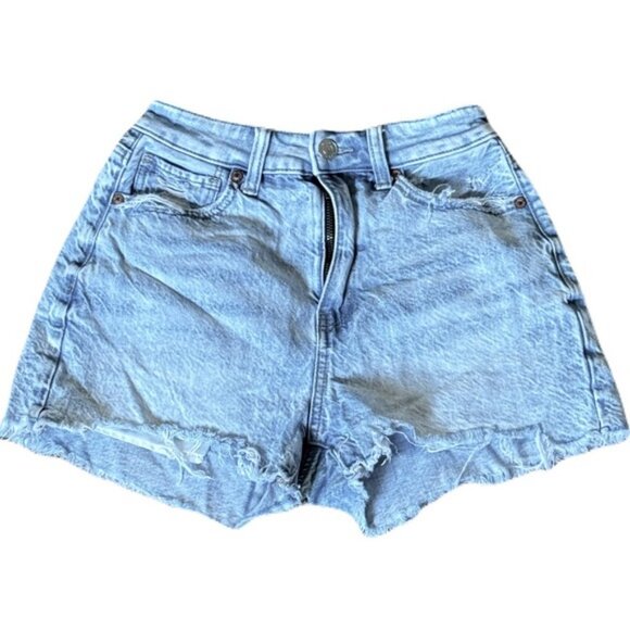 American Eagle 00 LIght Wash Mom Short China - Picture 1 of 8